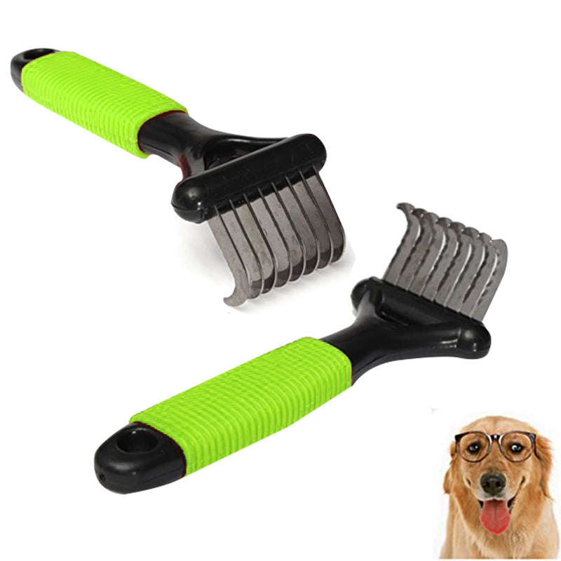 Emily Pets Pet Thick Hair Fur Shedding Remove Grooming For Pets (Green, Red)