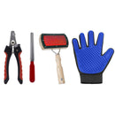 Pet Grooming Kit: Gloves, Slicker Brush, Pet Nail Clipper with File