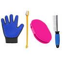 Pet Grooming Brush Pet Grooming Glove Pet Tooth Brush Pet Comb (Pack of 4)