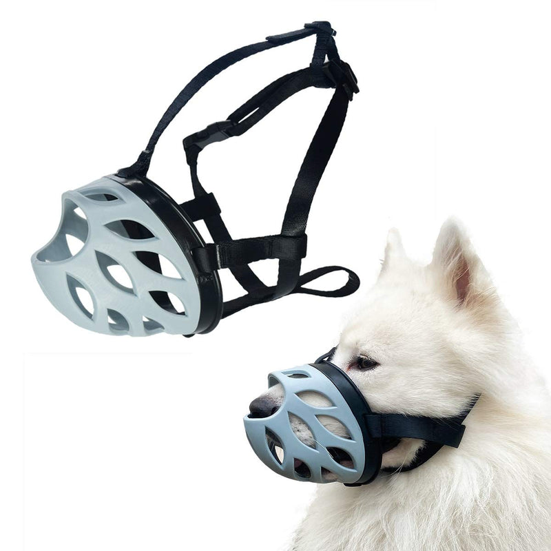 Soft Rubber Basket Muzzle for Small, Medium and Large Dogs
