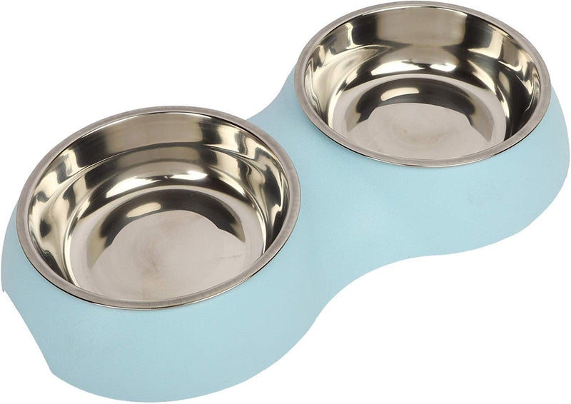 Food & Water Stainless Steel 2 in 1 Bowl Set for Pets