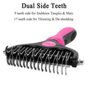 Double Sided Shedding and Dematting Rake Comb for Dogs & Cats