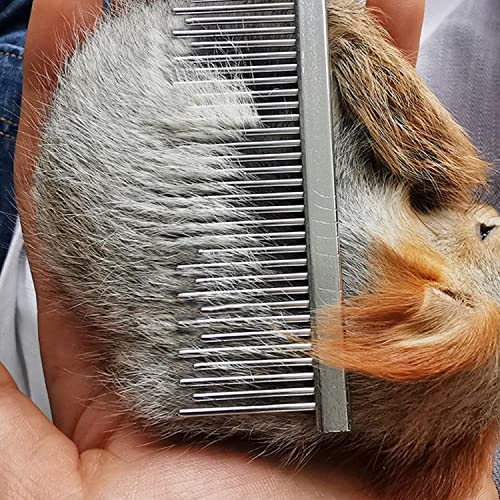 Comfort-Grip Stainless Steel Pet Comb: Versatile Grooming Tool for Dogs, Cats, and More (Small )