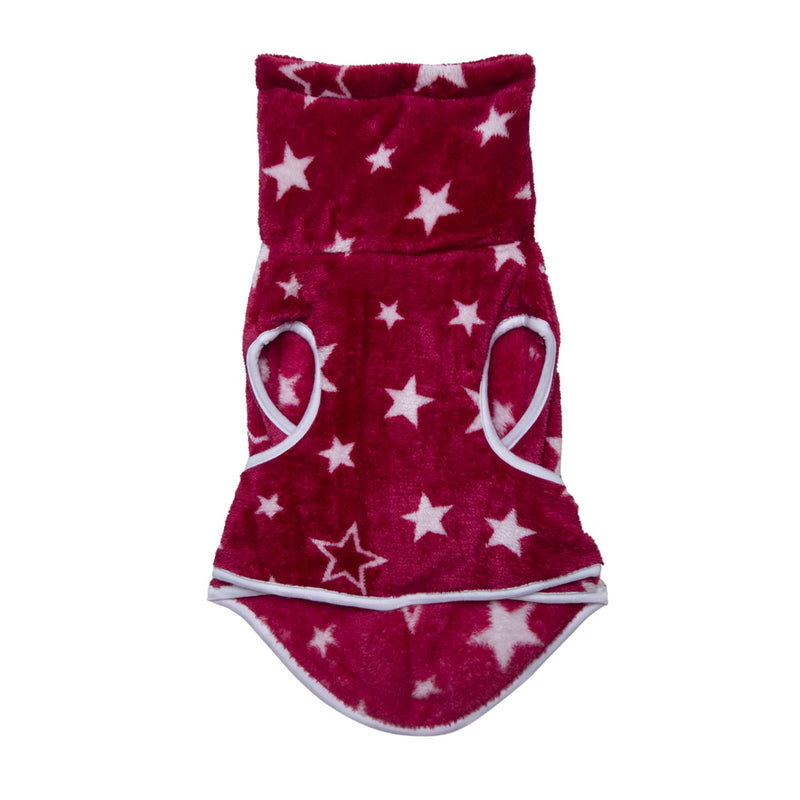 Lulala Dog Bathrobe Fast Dry Dressing Gown Star Print Quick For Pets (Maroon)