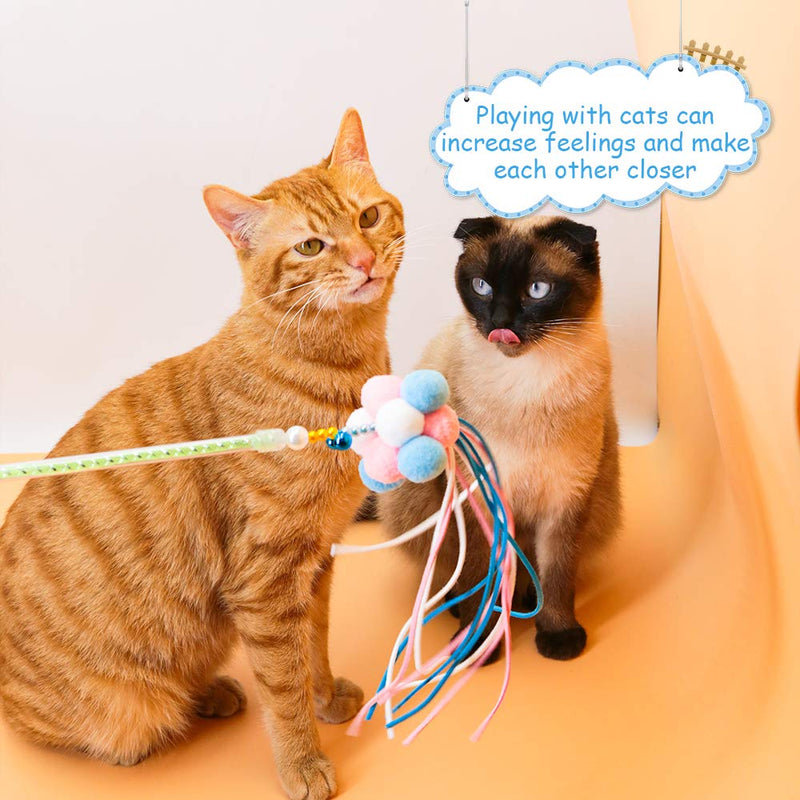 Nteractive Cat Wands Teaser 2 PCS Kitten Toys Cat Stick