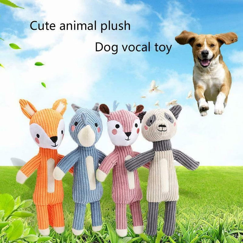 Emily Pets Dog Plush Toy for Large Aggressive Chewers Durable Chewing Toys for Puppy Breed with Bear Shap(SB,ORG,GRY,LPNK)