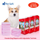 Cute Pink Female Dog Diapers With Adjustable Tail Hole
