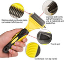 Dog Grooming Dematting Rake Comb with Double-Sided Teeth Blades
