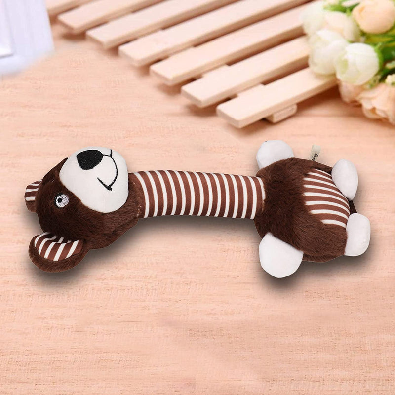Emily Pets Squeaky Dog Toys Chew Toys for Dogs Plush Dog Toy (Brown)