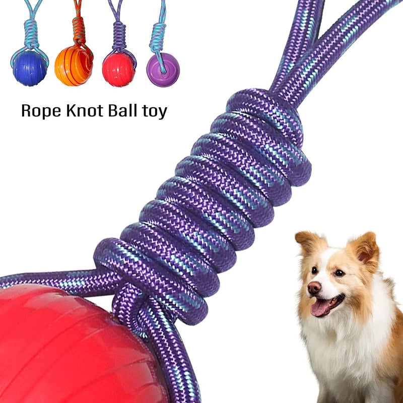 Durable Dog Chew Toy - Rope & Rubber Ball, Non-Toxic, Anxiety Relief