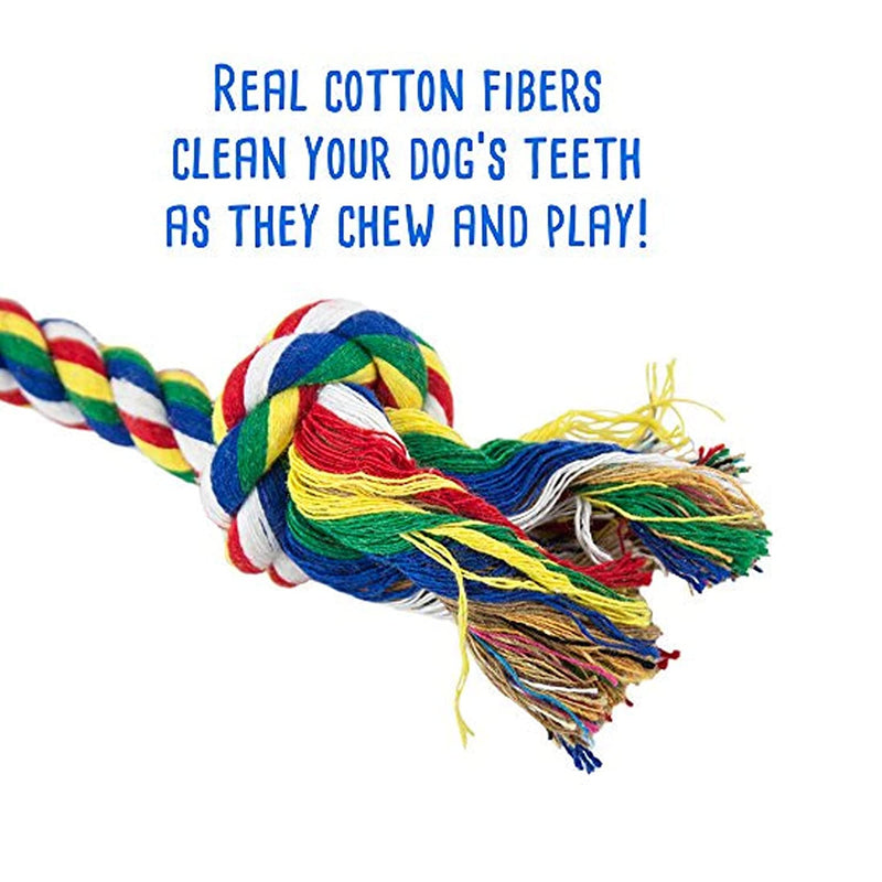 Emily Pet Rope Toy Chewing and Teething Puppies 2 Knot Rope Toy For Dog(Color May Vary) Pack of 3