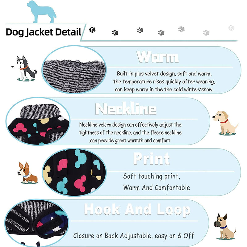 Printed Winter Jacket For Dog Cats And Rabbit