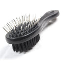 Double Sided Pet Hair Brush for Dogs & Cats (Black, Blue)