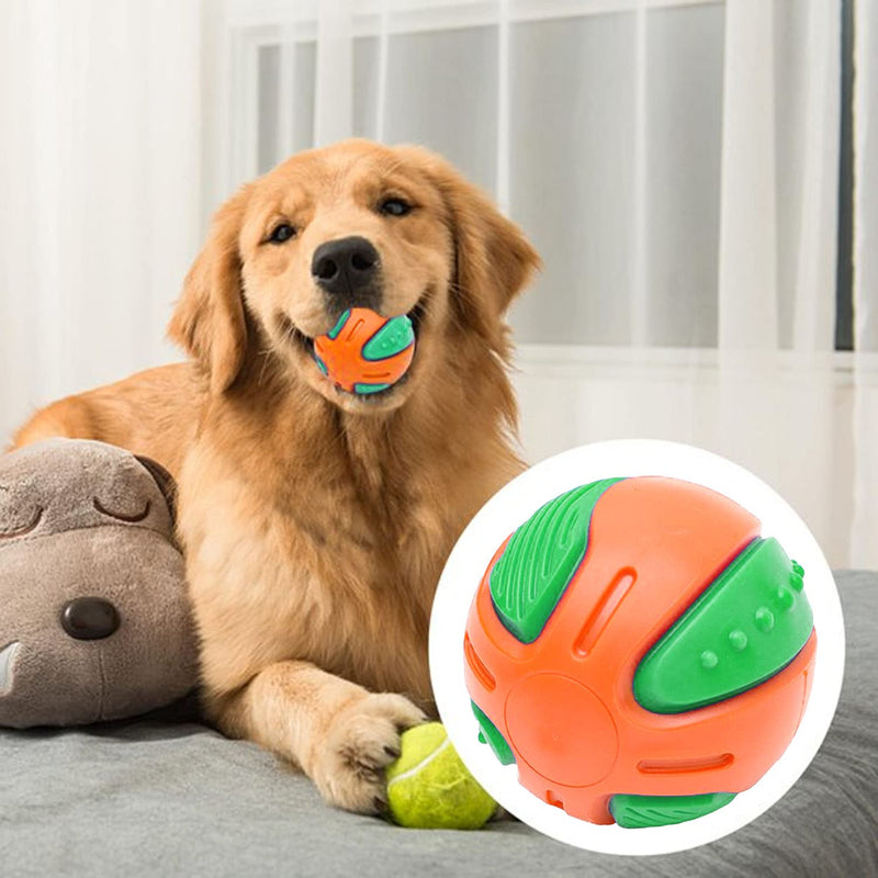 Emily Pets Dog Squeaky Sound Ball Outdoor Sports Molar Bite Chew Toy(Blue-Red,Grey-Green,Orange-Green)