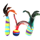 Squeaky Feather Toy For Cat Wine Cork Cat Toy (Multicolor)