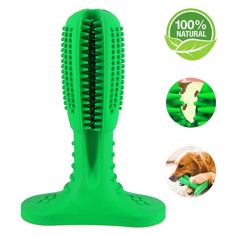 Dog Rubber Toothbrush Teeth Cleaning Toys Puppy Brush Stick(Green)