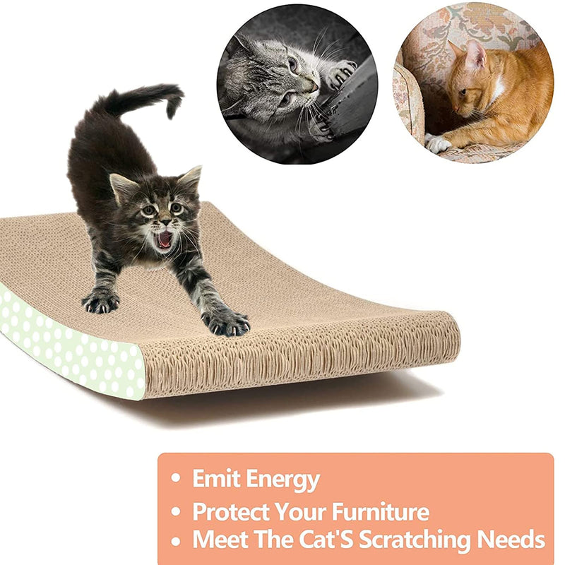 Emily Pets Cat Scratcher Cardboard 2 in 1 Reversible Scratching Pad Toy with Wave Shape