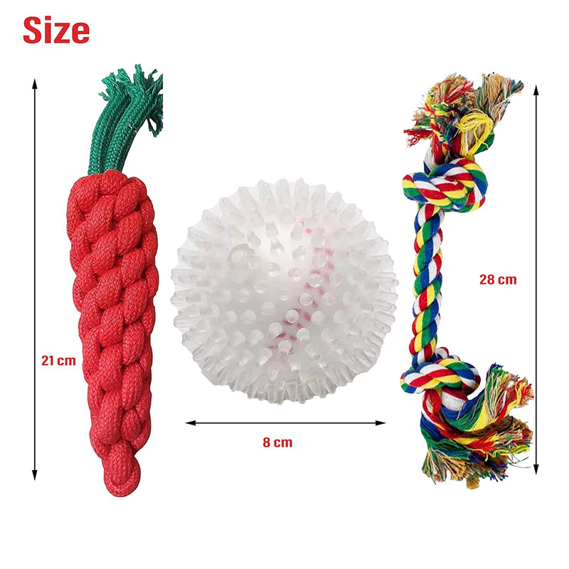 Emily Pets Toothbrush TPR Chew Ball Toy Pet Dogs,Puppies and Cat(Color May Vary) Pack of 3