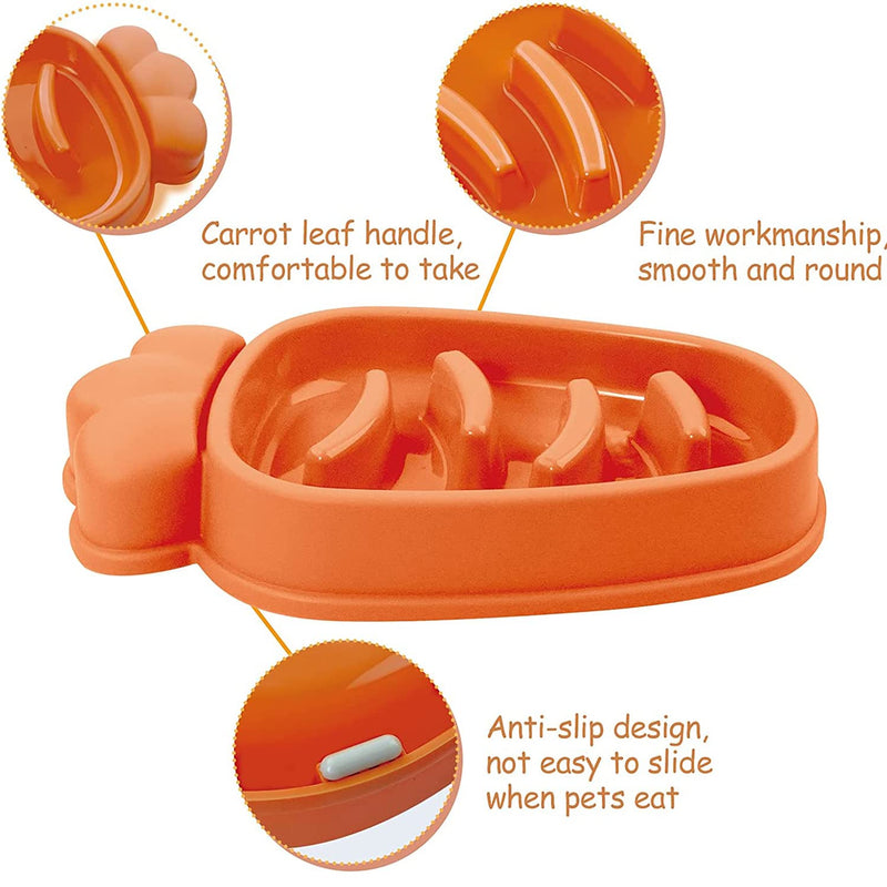 Emily Pets Slow Food Bowl Healthy Eating Slow Feeder Pet Bowl Food Treat Dispenser for Pets(Orange,Yellow,Green,Blue)
