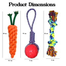 Durable Dog Chew Toy - Rope & Rubber Ball, Non-Toxic, Anxiety Relief