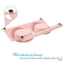 Double Stainless Steel Pet Bowls with No-Spill Resin Base