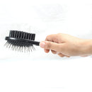 Double Sided Pet Hair Brush for Dogs & Cats (Black, Blue)