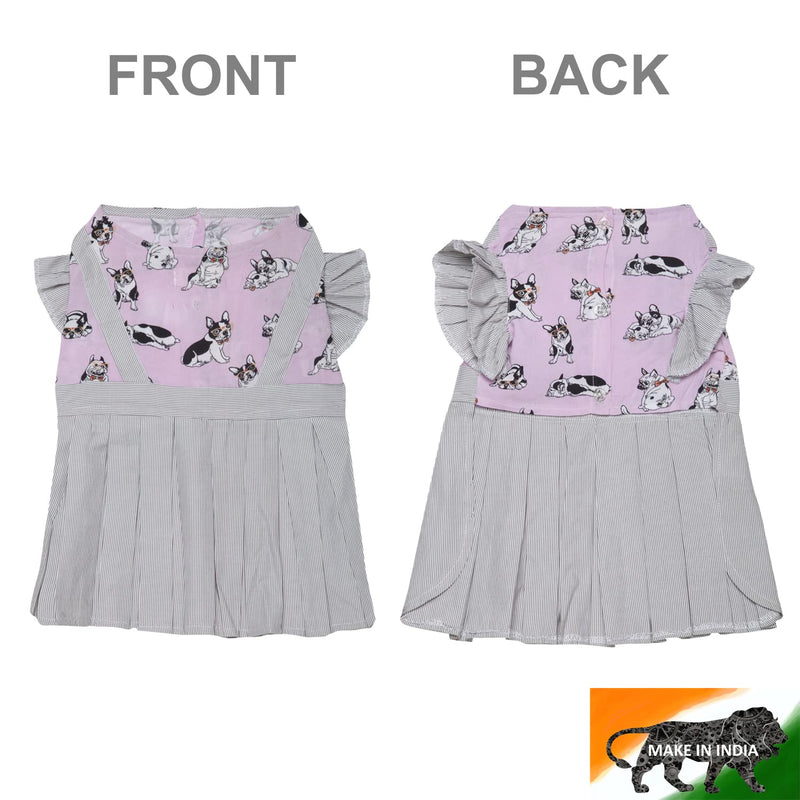 Lulala Mesh Dog Princess Dresses Puppy Print Dress For Pets(XS,S,M,L,XL,XXL,Pink)
