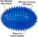 Emily Pets Transparent Spike Toys Rubber Squeaker Rugby Dog Toy Large(Colors vary)