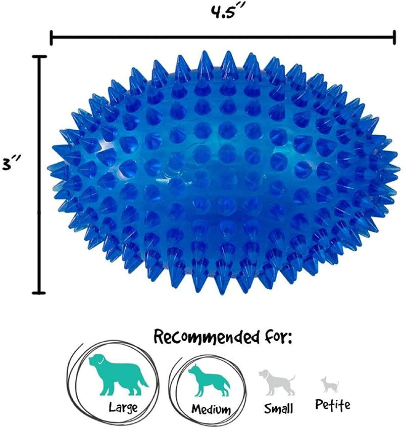 Emily Pets Transparent Spike Toys Rubber Squeaker Rugby Dog Toy Large(Colors vary)