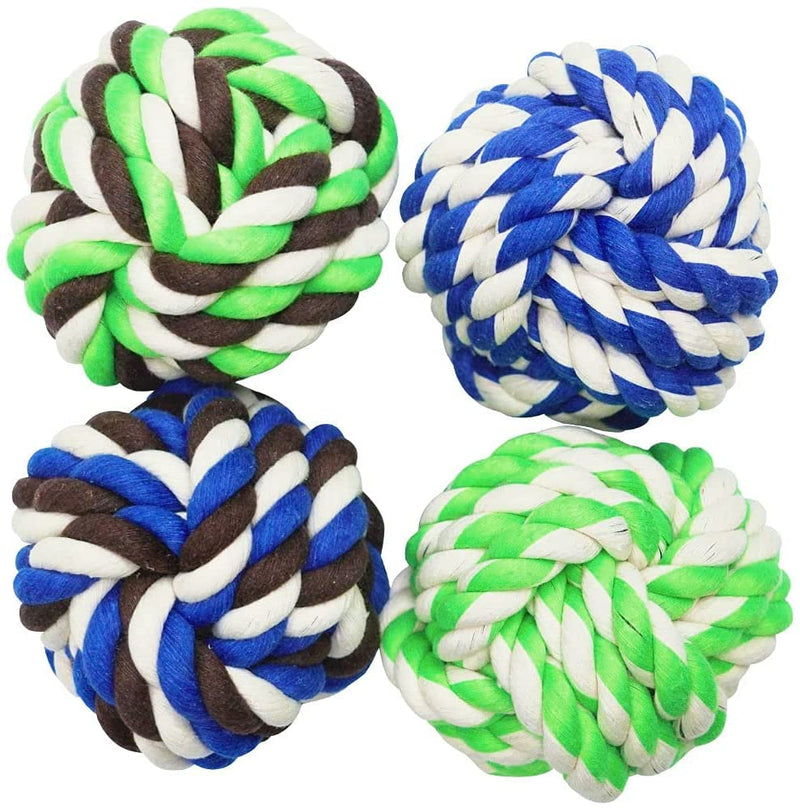 Emily Pets Large Dog Toys Rope Balls for Larger Breed (4-Pack)