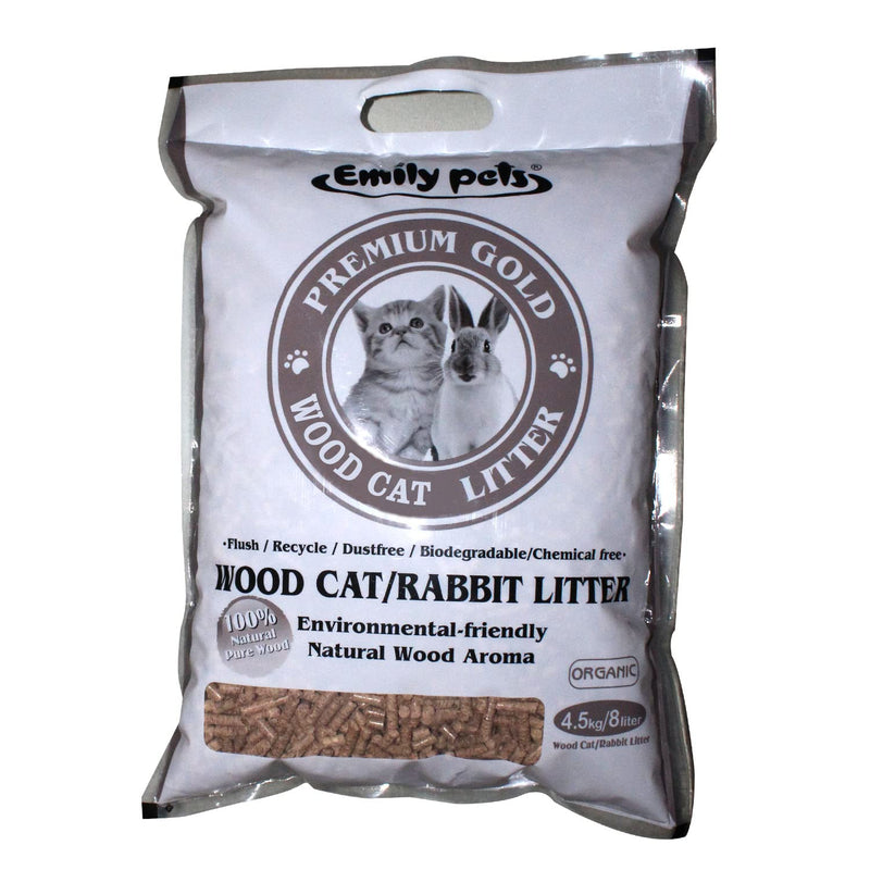 Emily Pets Pine Wood Cat Litter for Cats and Rabbit (4.5Kg, Pack of 1)