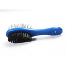 Double Sided Pet Hair Brush for Dogs & Cats (Black, Blue)