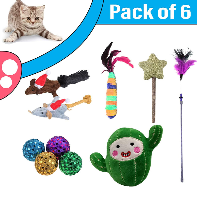 Toys For Cats (Pack of 6, Color May Vary)