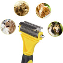 Dog Grooming Dematting Rake Comb with Double-Sided Teeth Blades