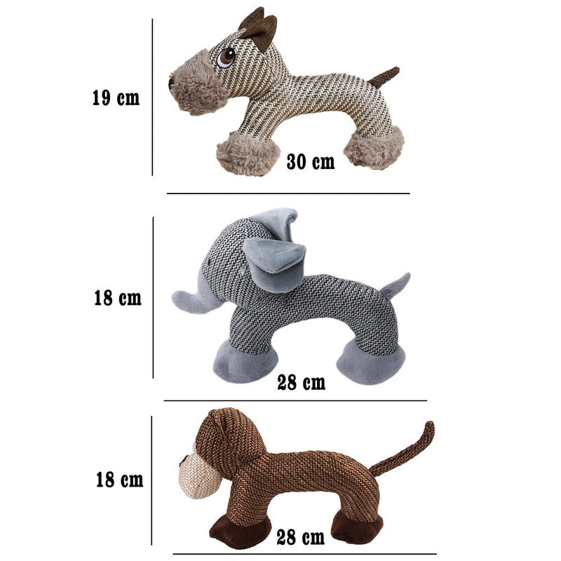 Emily Pets Animals Cartoon Dog Toys Stuffed Squeak Sound Toy Fit for Pets(Donkey,Elephant,Monkey)Medium