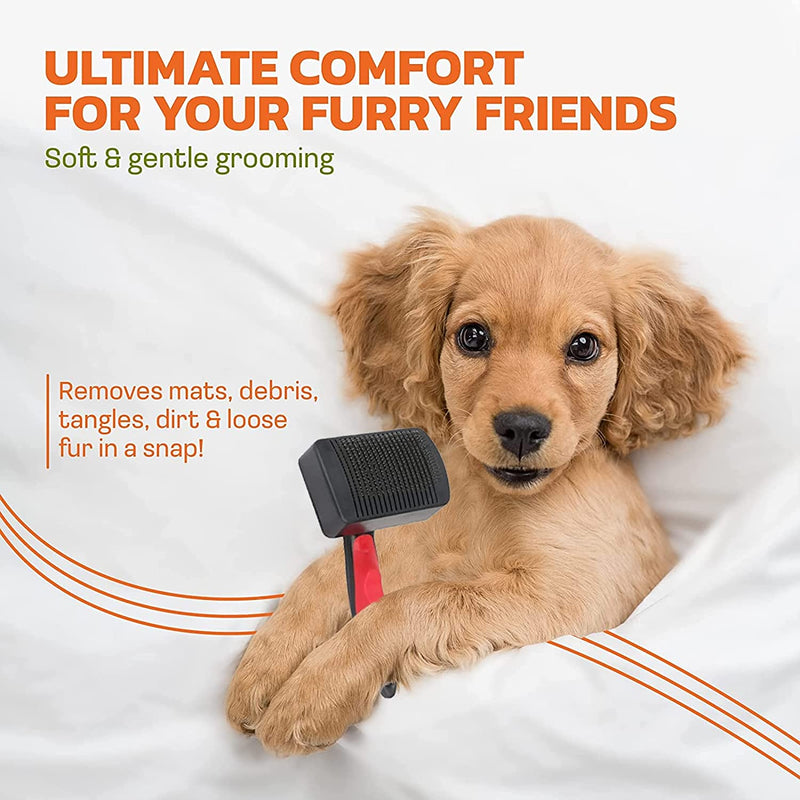 Emily Pets Auto Slicker Self Cleaning Hair Brush For Dogs & Puppies