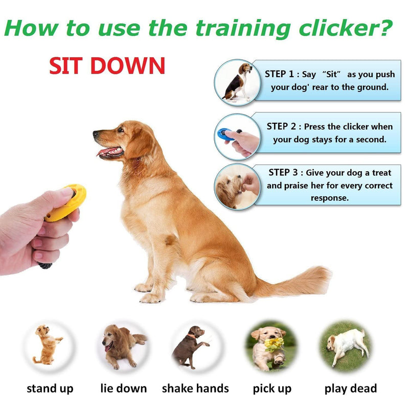 Emily Pets Training Clicker with Wrist Strap - Dog Training Clickers (Pack of 2)