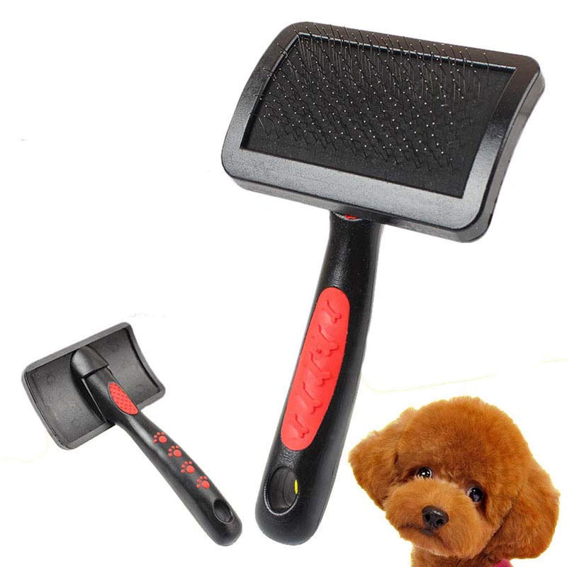 SRI Pet Cleaning Slicker Brush for Pets, for Long or Short Hair (Red Black, Small)