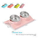 Double Stainless Steel Pet Bowls with No-Spill Resin Base