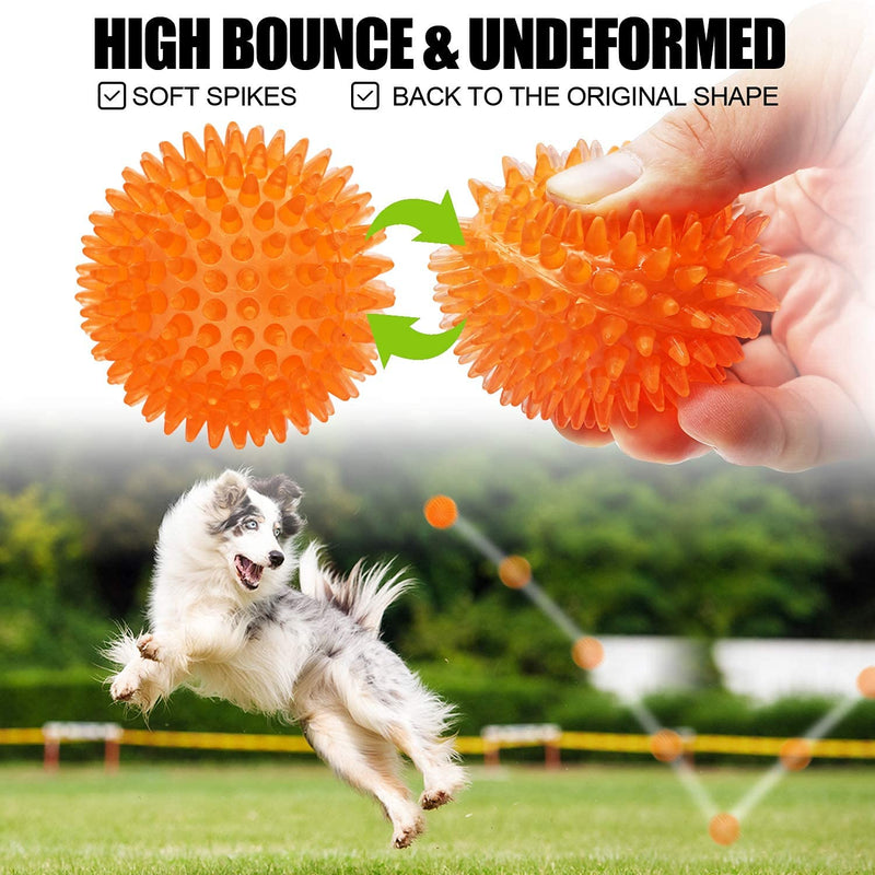 Emily Pets Dog Squeaky Spike Ball Toy Squeaky Balls for Dogs Large(Color May Vary)