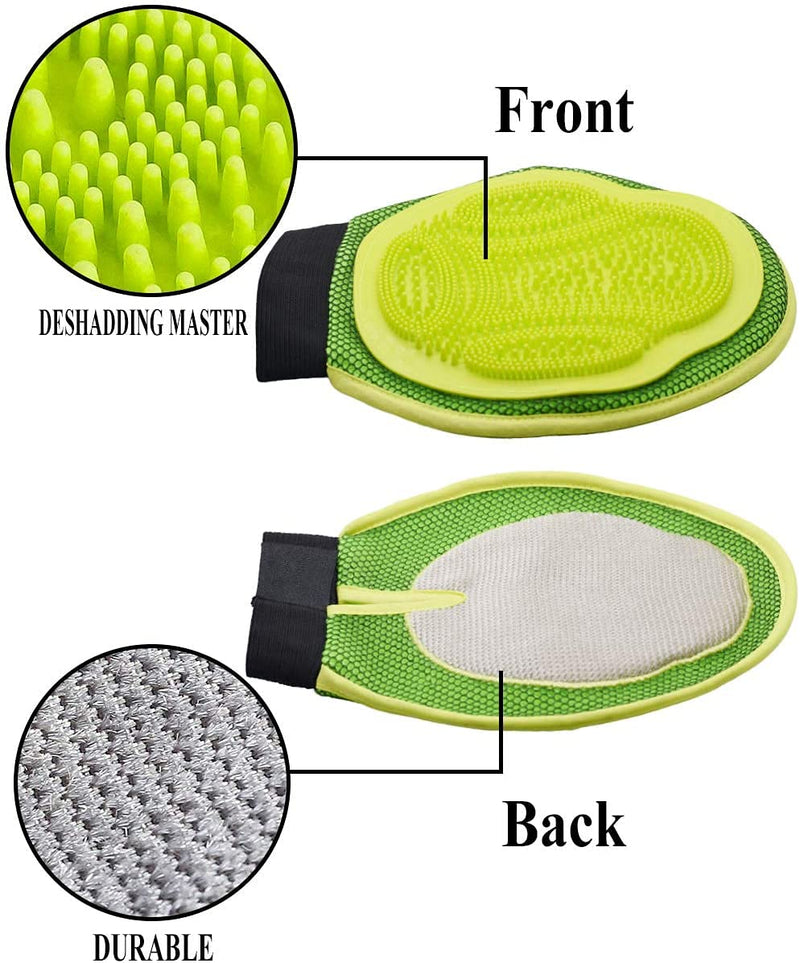 Emily Pets Pet Hair Remover Mitt,Pet Grooming Glove For Pets (Color: Green)