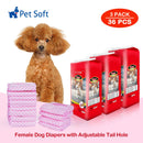 Cute Pink Female Dog Diapers With Adjustable Tail Hole