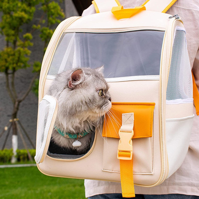 Emily Pets Beige Backpack Pet Carrier Suitable For Dog, Cat (Beige)Medium