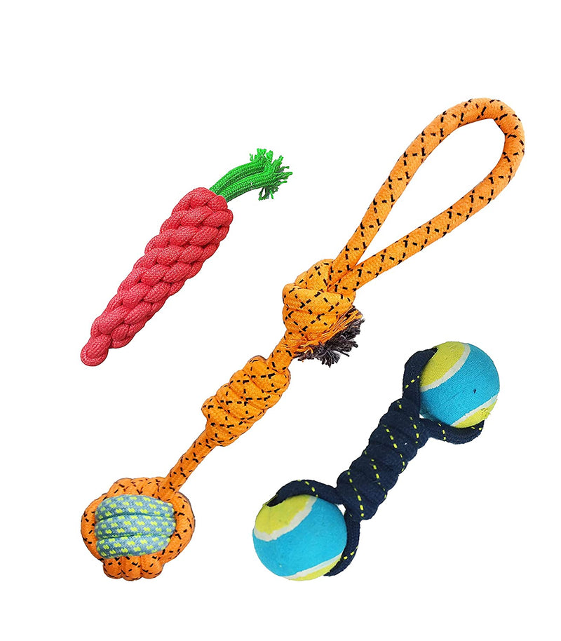 Emily Pets Rope Toys for Playing and Teeth Cleaning Dog Training(Color May Vary)