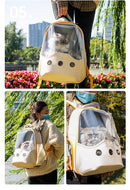 Emily Pets Pet Carrier Backpack, Bubble Backpack Carrier, Cats and Puppies(Beige)Medium