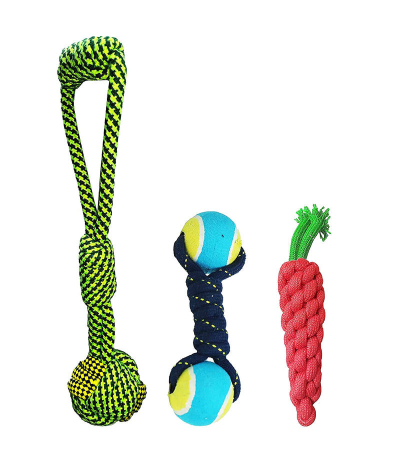 Emily Pets Rope Toys for Playing and Teeth Cleaning Dog Training(Color May Vary)
