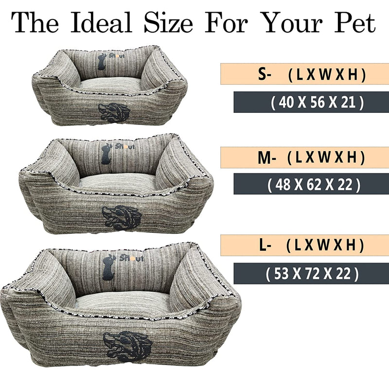 Dog Paw Printing Rectangle Pet Bed For Pets