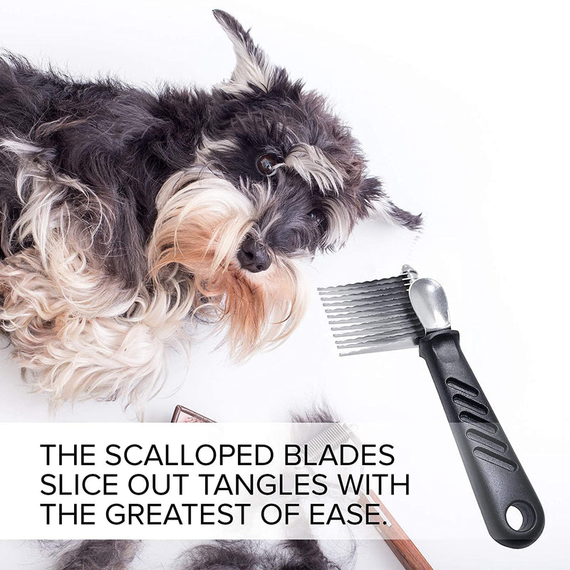 Emily Pets Pet Dematting Fur Rake Comb Brush Tool For Pets (Black)