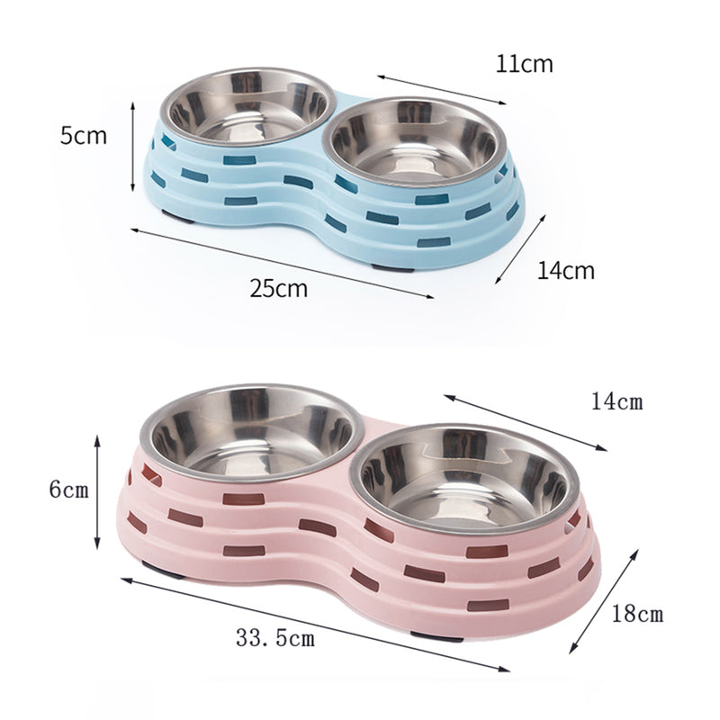 Double Dog Cat Bowls, Premium Stainless Steel Dog Bowls Cat Bowls for Food Pet Dog