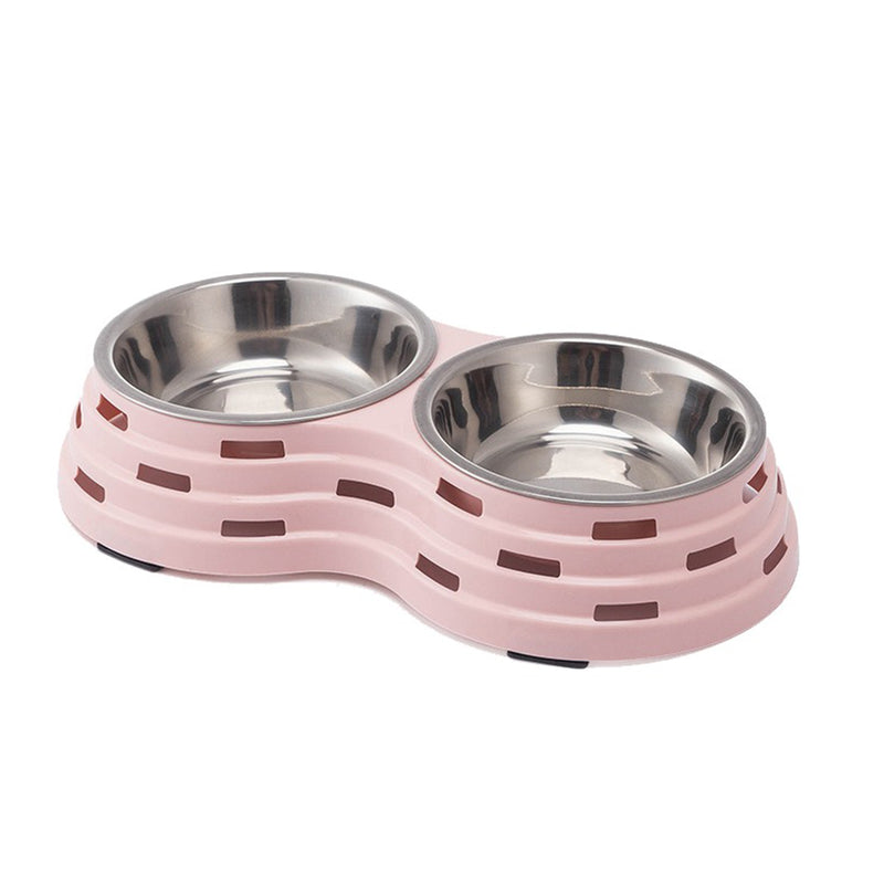 Double Dog Cat Bowls, Premium Stainless Steel Dog Bowls Cat Bowls for Food Pet Dog Bowls for Puppy Small Medium